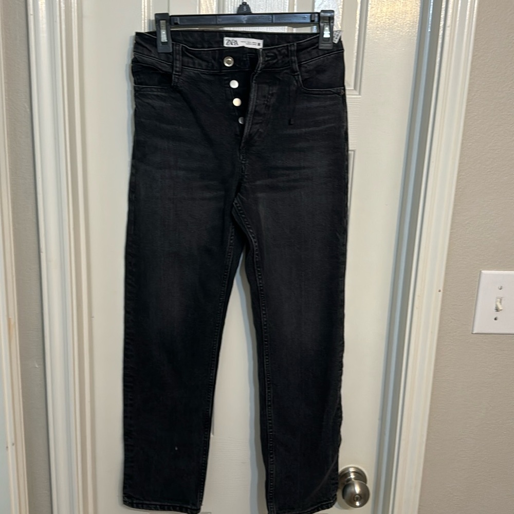 Ladies button fly  black jeans from Zara size 2